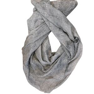 TILO “Twilight” dusk blue sheer sectioned scarf w/ starry silver sequins